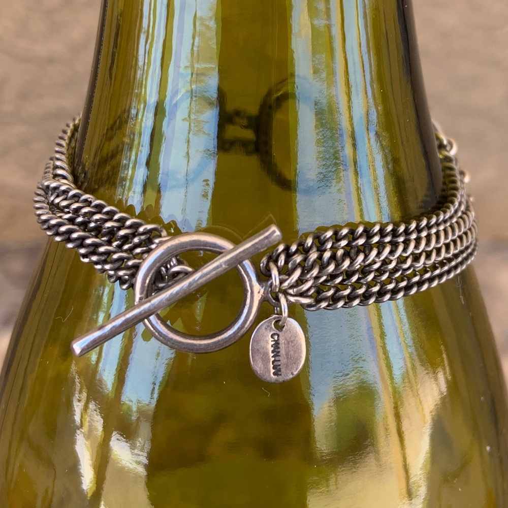 Chan Luu Sterling Silver Moonstone Link & 4 Strand Chain Bracelet - Picture 9 of 11